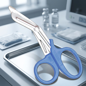 Ciseaux chirurgicaux, manche en plastique bleu, lames en acier inoxydable, manuels pour interventions chirurgicales, classe I, certifiés CE - Product Image 4