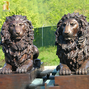 Statue de <span class=keywords><strong>lion</strong></span> en cuivre antique grandeur nature de décoration extérieure à vendre - Product Image 3
