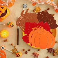 Napperons modernes d'automne résistants à la chaleur en feutre, motif feuilles d'érable et citrouilles, pour la décoration de table de Thanksgiving et des fêtes de récolte d'automne