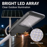 Lámpara Solar de Calle de Alta Luminosidad de 100W, LED SMD5054, con Panel Monocristalino para Iluminación de Carreteras en Exteriores