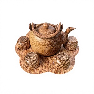Customizable Coconut Wood <b>Tea</b> Mugs Handmade Vintage Design Reusable Sustainable Dishwasher Safe Drinkware <b>for</b> Business <b>Gifts</b> - Product Image 1
