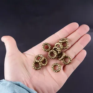 Cincin Rambut Plastik Laris untuk Kepang Dreadlock, Lubang Sekitar 8mm, Warna Emas, Tahan Lama, Multifungsi, Modis - Product Image 5