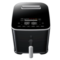 Friteuse intelligente 8QT 9-en-1 avec thermomètre à viande sans fil intégré, panier antiadhésif en céramique détachable, pour des repas sains et rapides