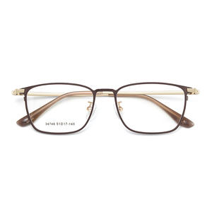 Montures de lunettes rectangulaires pour hommes de style britannique, monture complète en alliage, verres en résine anti-UV 34746, origine Danyang - Product Image 1