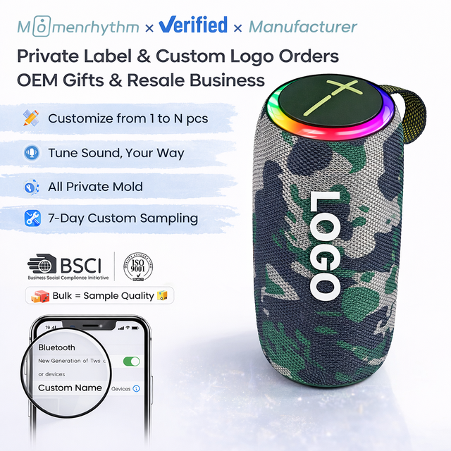 Personalized  Speakers Waterproof with High Bass Portable Wireless TWS Music Box for Outdoors Use