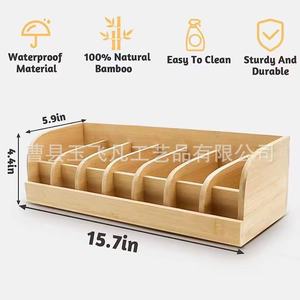 Caja de Almacenamiento para Cinturones de Bambú, Rectangular, 11 cm, Tipo Vertical, Organizador de Escritorio, Compartimento de Madera Sólida, Soporte para Cinturones - Product Image 2