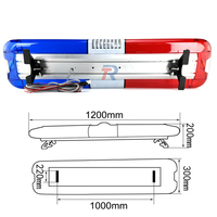120 cm 47 pouces 216 Watt flic voiture Top lumière Ambulance véhicule rouge bleu clignotant avertissement d'urgence barre lumineuse avec haut-parleur sirène d'alarme