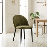 Chaise de salle à manger en métal thermolaqué vert avec siège rembourré, chaise de salle à manger commerciale, chaise de salle à manger avec pieds verts et noirs, ensemble de chaises de salle à manger