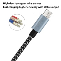 Câble de charge et de données Micro USB en nylon tressé durable, vente en gros à prix réduit pour Android