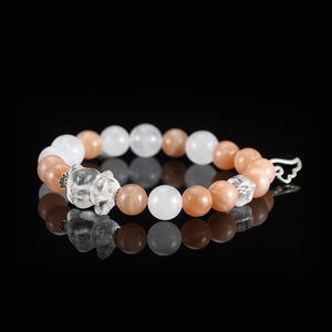 RINNTIN GMB94 Vente en gros usine Bracelet tendance en perles de cristal de guérison, pierres précieuses, pierre de <span class=keywords><strong>soleil</strong></span> et quartz fantôme blanc - Product Image 1