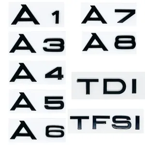 Emblema Adesivo 3D Nero in ABS <span class=keywords><strong>S</strong></span> <span class=keywords><strong>Line</strong></span> per Bagagliaio Auto <span class=keywords><strong>Audi</strong></span> A1 A3 A4 A5 A6 A7 A8, TDI TFSI - Product Image 1