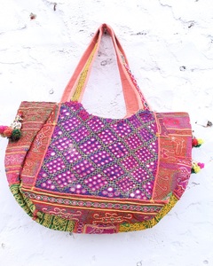 Navratri Special Banjara Boho Canvas Bags with Zipper Closure Waterproof Customizable Shape Tribal Embroidery & Mirror <b>Work</b> - Product Image 4