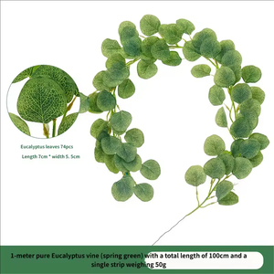 Ghirlanda di Eucalipto Artificiale in Seta, Decorazione per Matrimoni e Feste di Natale, <span class=keywords><strong>Foglie</strong></span> Verdi al Tatto Naturale - Product Image 3