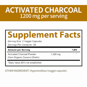 Lifeworth Oem 1200Mg Kokosnoot Geactiveerde Houtskool Veganistische Capsules Bevordert Natuurlijke Ontgifting - Product Image 3