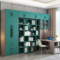 Lit Escamotable Mural en Bois Rotatif, Combiné Invisible, Multi-Fonctionnel avec Armoire, Bureau et Bibliothèque