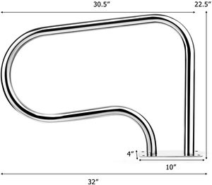 Escalera de acero inoxidable 304 sobre el suelo Equipo de pasamanos para piscina - Product Image 2