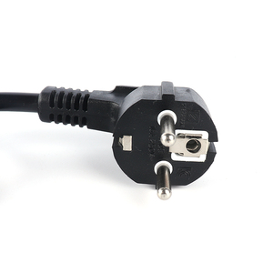 Right angle Schuko <strong>plug</strong> 3 prong power cord other end with housing - Product Image 5