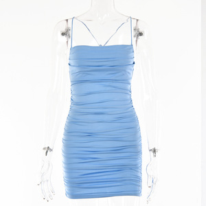 Sexy <b>Spaghetti</b> <b>Strap</b> Backless Bodycon Mini Dress Women Summer Club Wear Breathable Sleeveless Short Skirt Natural Waistline - Product Image 5