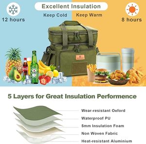 Bolsa de Almuerzo de Papel de Aluminio Impermeable de Muestra Gratuita, Bolsa de Transporte para Picnic, Bolsa de Aislamiento, Bolsa de Almacenamiento de Almuerzo Conveniente para Estudiantes - Product Image 5