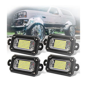 LLevo UTV ATV SUV camion ad alta luminosità 60W luce di roccia a Led bianco puro con 15 piedi cavo cablaggio 12V sotto i baccelli di luce per auto - Product Image 1