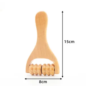 उच्च गुणवत्ता के नए डिजाइन बांस लकड़ी चेहरे रोलर के लिए सबसे अच्छा चेहरा रोलर मालिश स्किनकेयर उपकरण चेहरे की मालिश