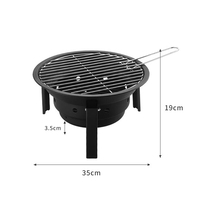 Poêle à bois de camping en plein air, barbecue portable, acier inoxydable, manuel, noir, rond, monobloc