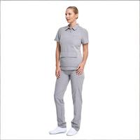 Ensemble de blouses médicales à col polo pour femmes |   Uniforme médical multi-poches extensible |   Vêtements de travail pour infirmières avec fermeture éclair à la cheville |   Logo personnalisé pour hôpital