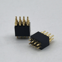 Connecteur Pogo Pin en laiton plaqué or noir, pas de 1,27 mm, type F, 8 broches mâle, à ressort, THT, 3A, 12V, 10k cycles, résistant à la brume salée 72H, 50 mOhm