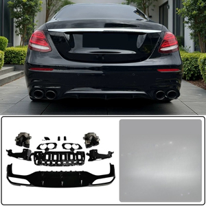 สปอยเลอร์กันชนหลังรถยนต์ สำหรับตกแต่ง Mercedes Benz E-Class E300 E350 E63 AMG ปี 2016-2020 พร้อมแผ่นปิดปลายท่อไอเสีย - Product Image 3