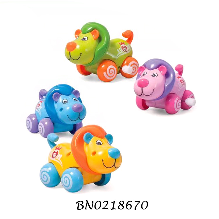 Классическая заводная игрушка для ползания, недорогое мини-животное из мультфильма, забавная Милая пластиковая заводная детская игрушка в форме льва