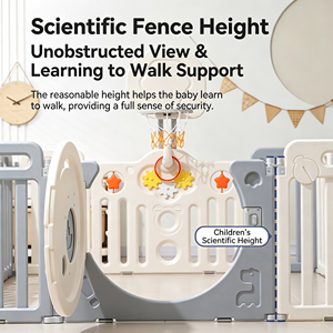 Parc <span class=keywords><strong>de</strong></span> jeux intérieur coloré pour bébés, clôture <span class=keywords><strong>de</strong></span> jeu sans outils, barrière <span class=keywords><strong>de</strong></span> sécurité avec panneaux à thème dauphin - Product Image 3