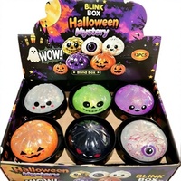 Jouet sensoriel Halloween en éponge couineuse, boîte mystère, balle de relaxation sensorielle 8,5 cm, thème citrouille et œil de fantôme pour enfants
