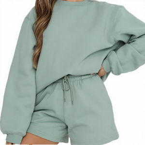 Conjuntos de Dos Piezas de Punto para Mujer, Primavera, Talla XL, Sudadera Corta de Cuello Redondo, Pantalones Deportivos Casuales, Antibolitas - Product Image 4