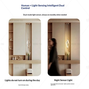 โคมไฟเพดาน LED แบบมีเซ็นเซอร์ตรวจจับร่างกายมนุษย์ ดีไซน์โมเดิร์นเรียบง่าย สำหรับทางเข้าห้องนอนหรูหรา ระดับไฮเอนด์ รูปทรงสายเบ็ดตกปลา - Product Image 3