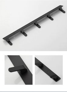 WEKIS Porte-manteau mural décoratif noir en métal à 5 crochets, auto-adhésif, écologique, pour salon, armoire, vêtements, manteaux - Product Image 6