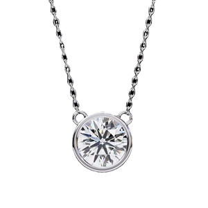 Elegante Collar con Colgante Estilo Diamante para Mujer, Simple, Elegante, para Uso Diario, Ligero, Acabado Brillante, Opción de Regalo - Product Image 1