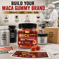 Gummies de Maca Marque Blanche OEM 2000mg 60 Gummies Racine de Maca Noire Rouge Jaune du Pérou Soutien Énergétique Sans Sucre