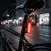 Feu arrière de vélo à LED rouge, rechargeable par USB, fixation sur tige de selle, étanche, lampe d'avertissement arrière pour la conduite nocturne