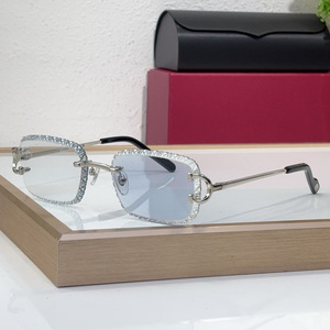 <span class=keywords><strong>Lunettes</strong></span> de soleil de luxe tendance pour femmes, protection UV400, avec logo, sans monture, coupe diamant, <span class=keywords><strong>lunettes</strong></span> de soleil pour hommes avec logo - Product Image 3