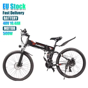EUストックフルサスペンションEマウンテンバイクVttElectrique500W48V10Ah電動自転車26インチ電動折りたたみ自転車MTBEbike