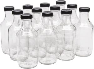 Botellas <span class=keywords><strong>de</strong></span> Vidrio <span class=keywords><strong>de</strong></span> 16 oz con Forma Personalizada para Salsas Picantes, con Tapas <span class=keywords><strong>de</strong></span> Rosca y Boca Ancha, para Leche, Bebidas, <span class=keywords><strong>Aceite</strong></span> y Aderezos para Ensaladas - Product Image 3