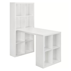 客厅定制l形木质书房书桌书柜木质电脑桌带书架 - Product Image 4