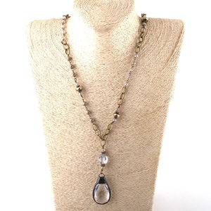 personalizzata da donna collana con catena in bronzo con perline di vetro magnetiche con ciondolo a stella croce di canna - Product Image 4