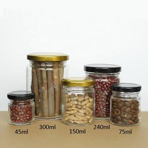 Bocaux en verre rond transparent avec couvercle, pour confiture <span class=keywords><strong>de</strong></span> miel <span class=keywords><strong>de</strong></span> 150ml, 45ml, 75ml, 240ml, 300ml, 500ml - Product Image 2