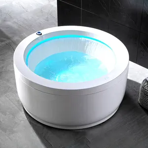 日本のデザインバスファクトリースパバスタブ自立型浴槽固体表面アクリルラウンドマッサージバスタブ