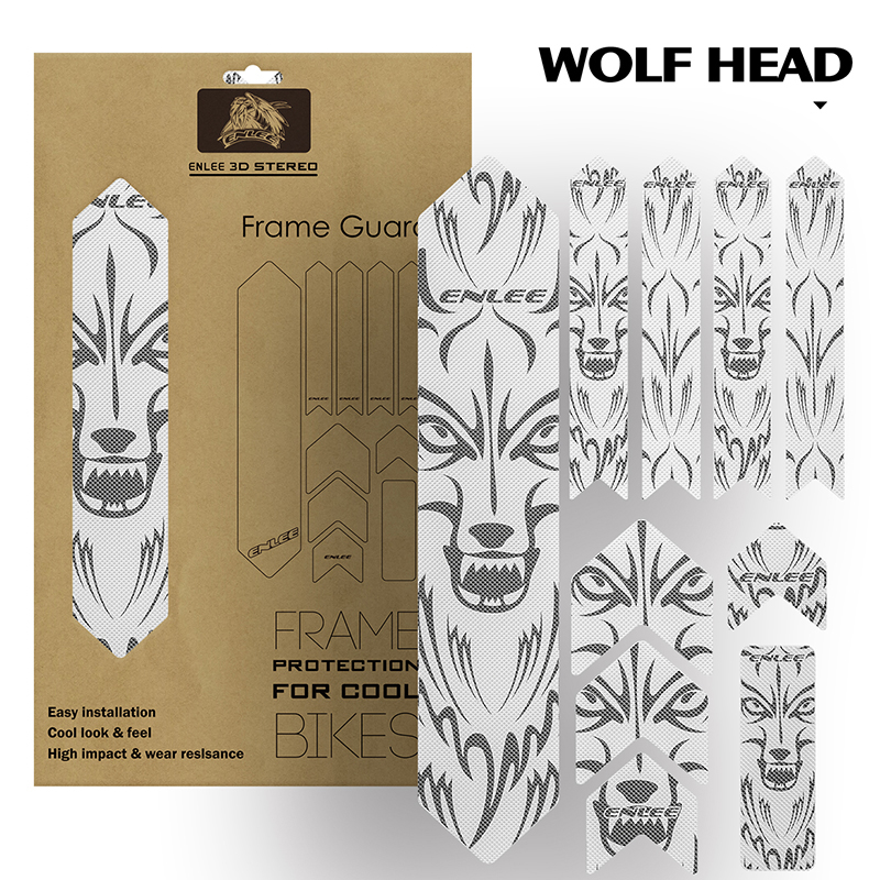 Marco de cabeza de lobo - Plata + Negro