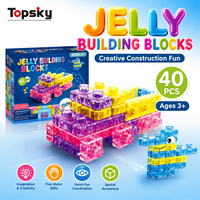 40 blocs de construction sensoriels en silicone souple, jouets éducatifs DIY pour enfants, thème animaux et nature