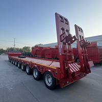Semi-remorque à plateau bas en acier de grande capacité de chargement avec échelle à ressorts robuste pour le transport d'équipements industriels lourds