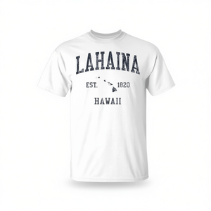 ลาฮายนา ฮาวายเสื้อยืดสีน้ำเงินสไตล์วินเทจสำหรับผู้ชายสวมใส่สบายๆ - Product Image 2