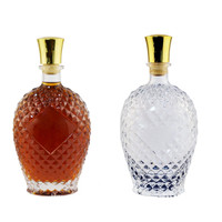 Bouteille de vin en verre cristallin créative 750 ml transparente vide avec bouchon en liège pour dégustation de whisky/vin